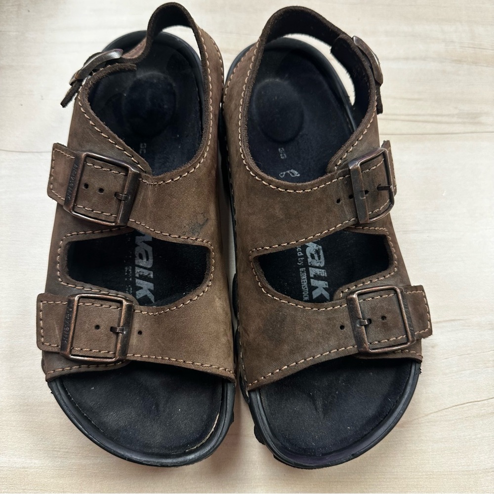 Newalk by Birkenstock brown leather chunky  sandals